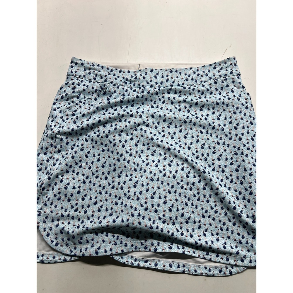 Peter Millar Alice Petal Hem Skort Blue Golf Tennis UPF Pickle Ball Womens Sz L